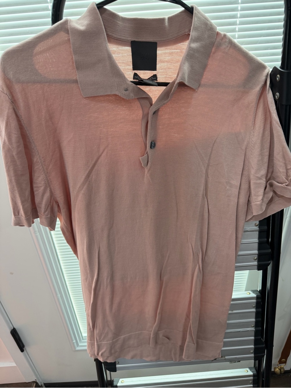 H&M Men's Polo Shirt in Dusty Pink
